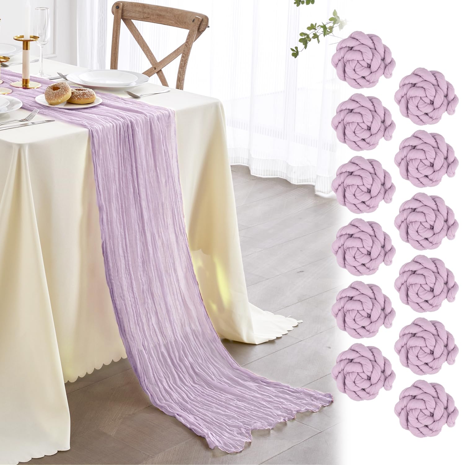 Lilac Wedding Table Runner 12-Pack