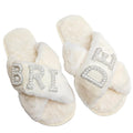 Pearl Bride Plush Slippers ( size 7-8)