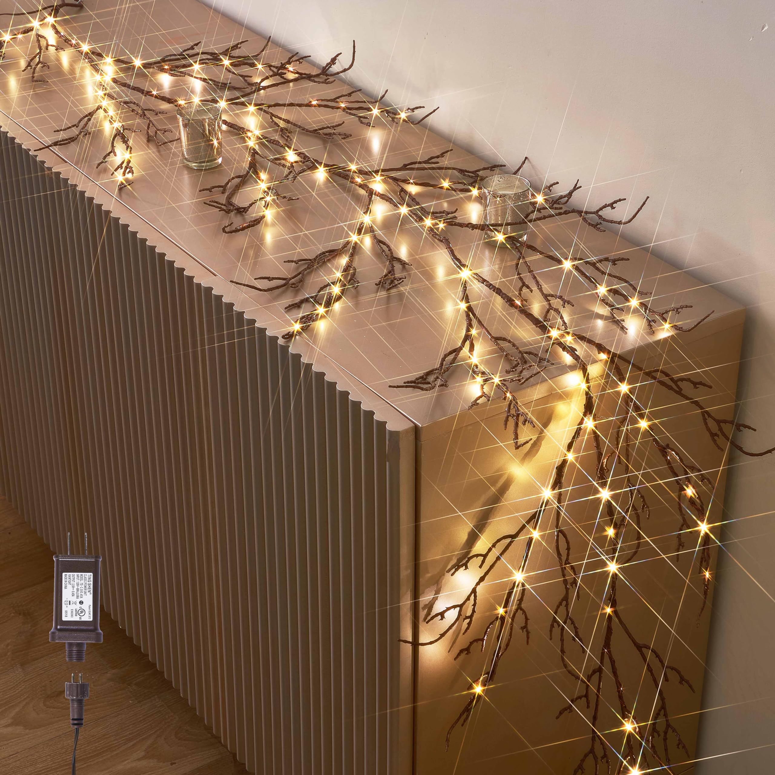 Lighted Brown Garland- 6 FT