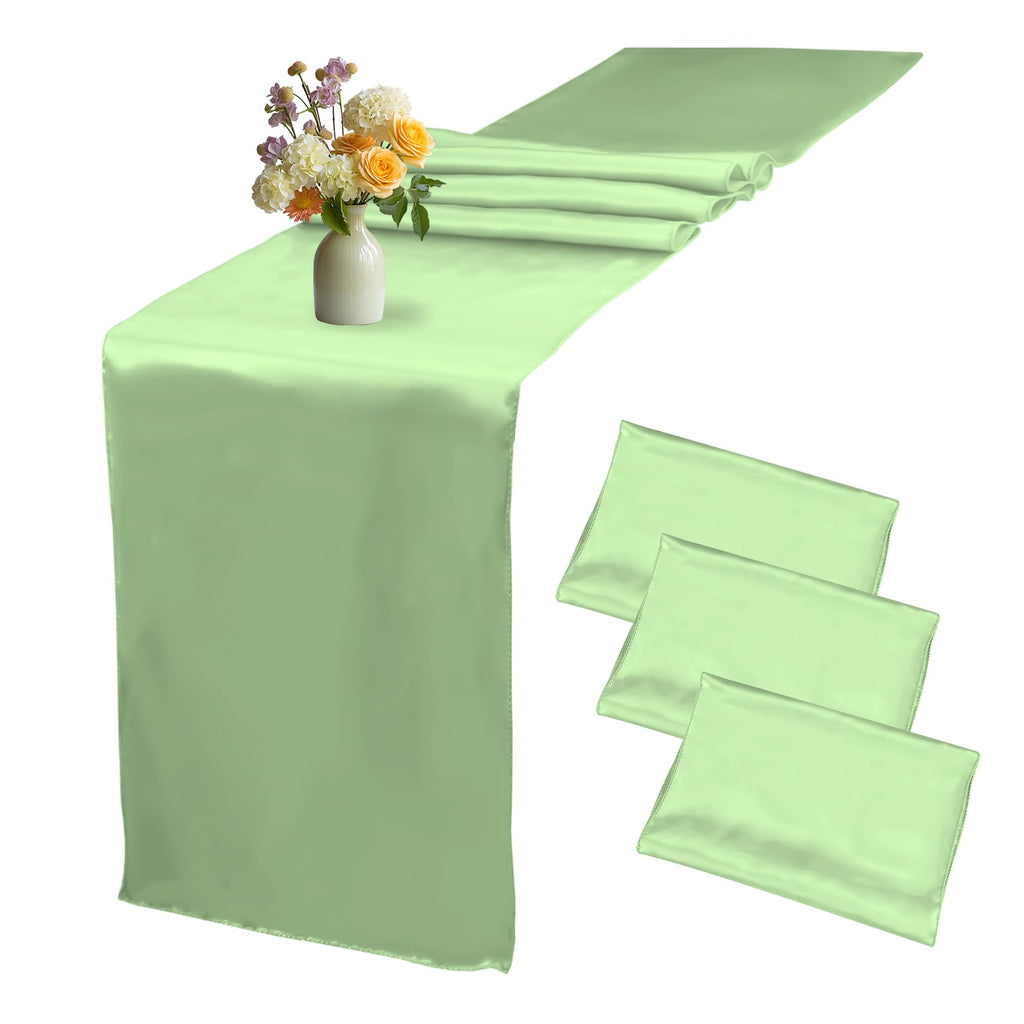 Green Satin Table Runner 3 pack