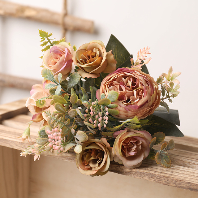 Silk Faux Rose Flower Decor