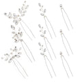 9 Piece- Silver & Crystal Hairpin Set