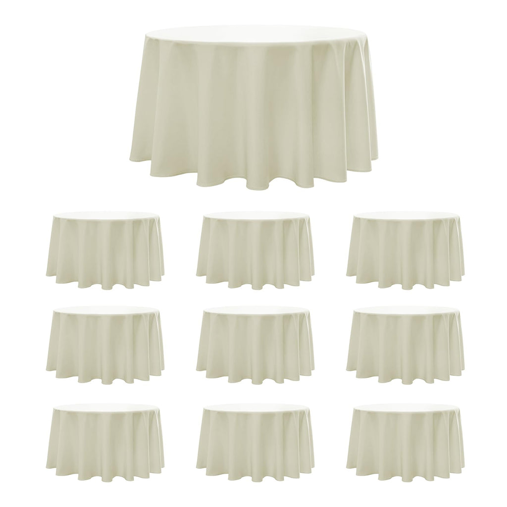 Elegant Ivory Tablecloth 10-Pack - 120 Inch