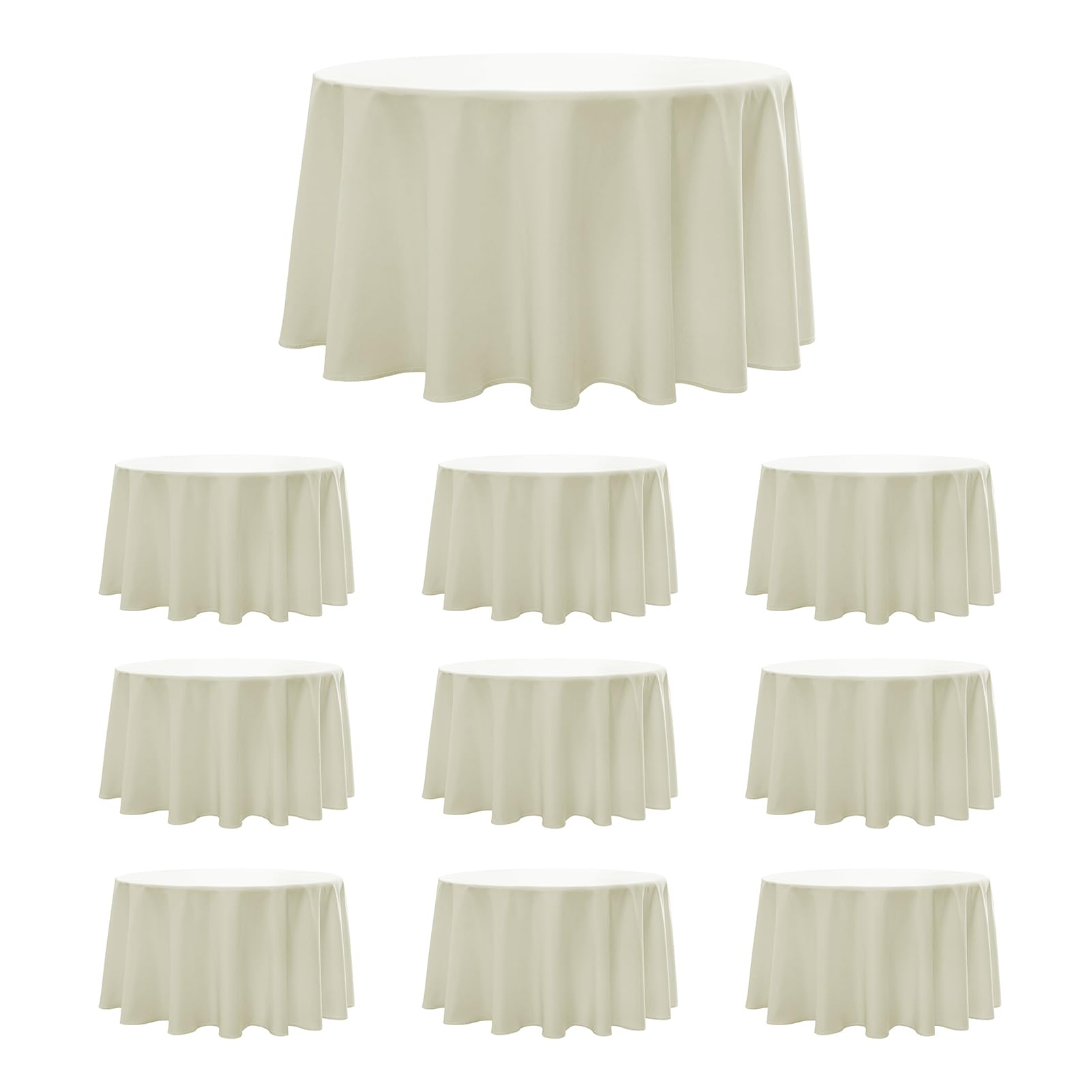 Elegant Ivory Tablecloth 10-Pack - 120 Inch