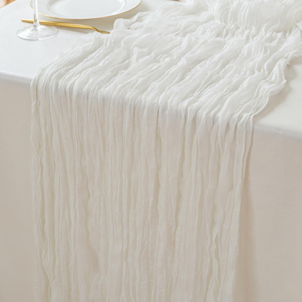 White Cheesecloth Table Runner 10ft