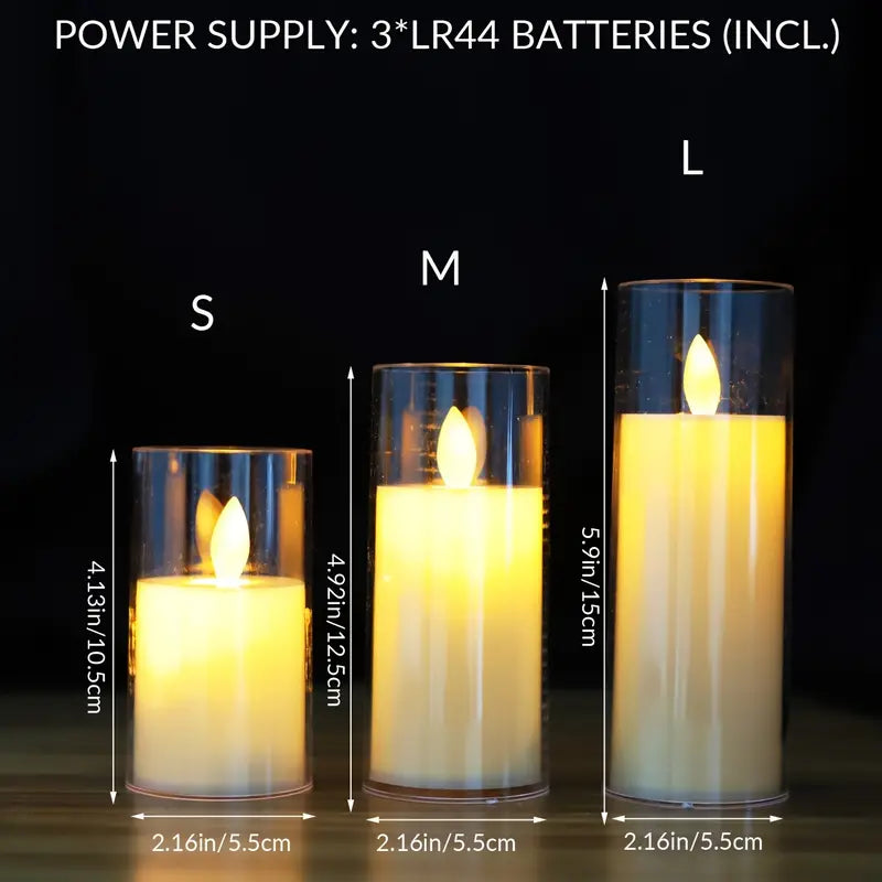 Acrylic Shell Flameless Candle with Battery Included