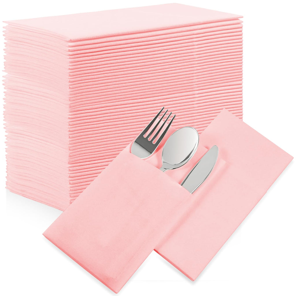 Pink Pocket Linen Feel Napkins 50-Pack