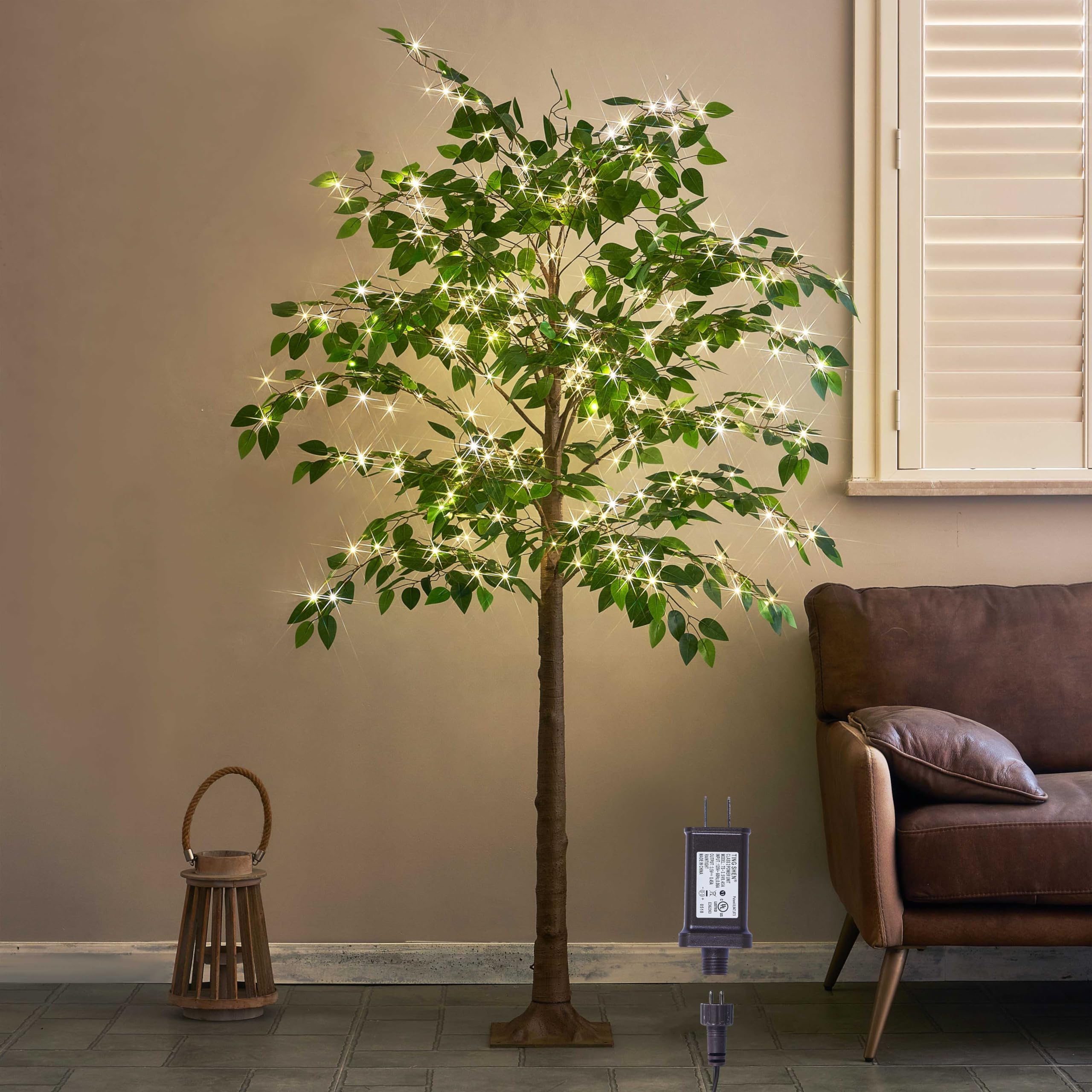 Artificial Ficus Silk Tree With Fairy Lights- 6FT Tall